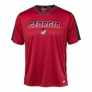 Georgia Bulldogs Russell Athletic Mens 2XL Red Gray Performance Team T Shirt